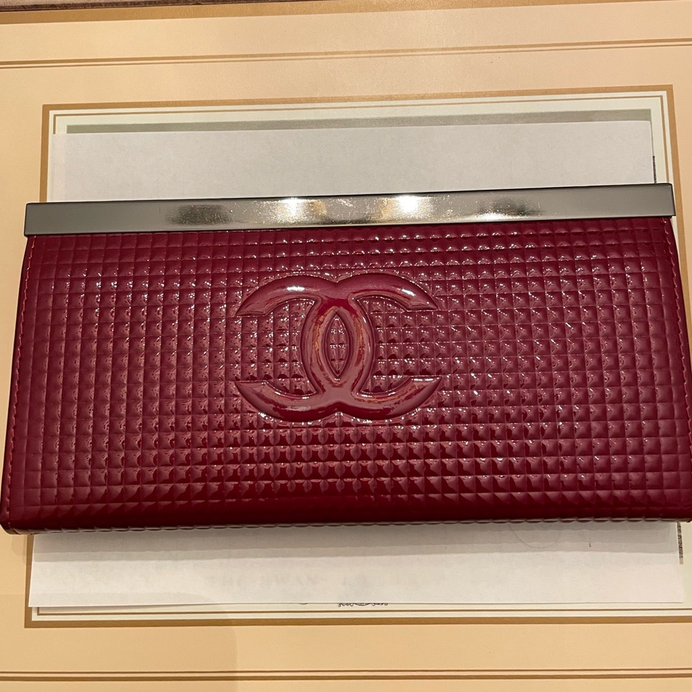 Deep red “Chanel” wallet